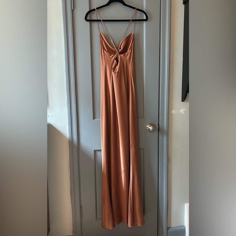 Show Me Your MuMu Tuscany Slip Copper Satin Maxi Dress - Picture 5 of 10